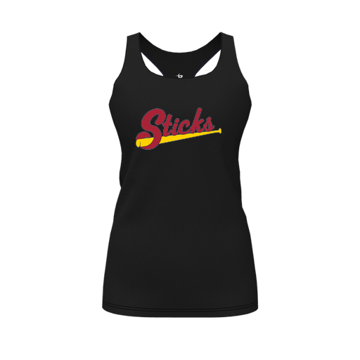 [CUS-DFW-RCBK-PER-BLK-FYS-LOGO1] Racerback Tank Top (Female Youth S, Black, Logo 1)