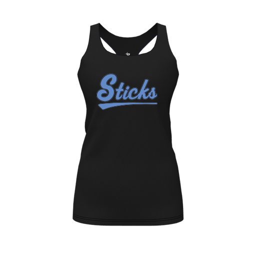 [CUS-DFW-RCBK-PER-BLK-FYS-LOGO2] Racerback Tank Top (Female Youth S, Black, Logo 2)