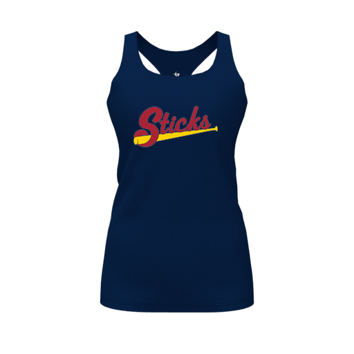[FT0TRBNV-FYS-LOGO1] Decker Racerback Tank Top (Female Youth S, Navy, Logo 1)