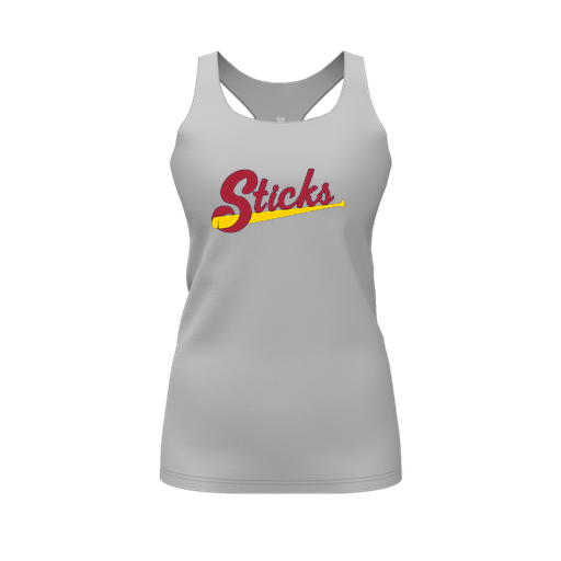[CUS-DFW-RCBK-PER-GRY-FYS-LOGO1] Racerback Tank Top (Female Youth S, Gray, Logo 1)