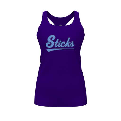 [FT0TRBPP-FYS-LOGO2] Decker Racerback Tank Top (Female Youth S, Purple, Logo 2)