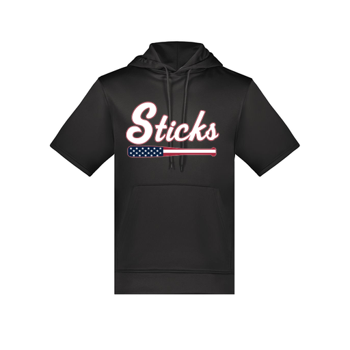 [6871.080.S-LOGO3] Men's Dri Fit Short Sleeve Hoodie (Adult S, Black, Logo 3)