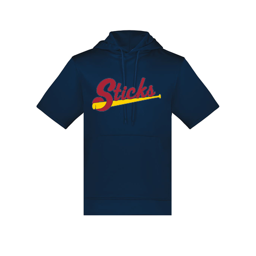 [6871.065.S-LOGO1] Men's Dri Fit Short Sleeve Hoodie (Adult S, Navy, Logo 1)