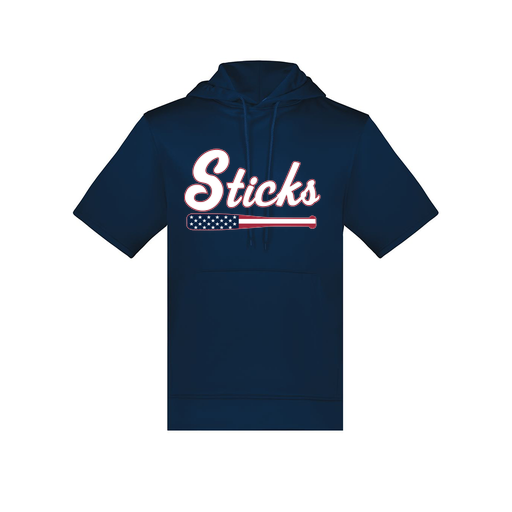 [6871.065.S-LOGO3] Men's Dri Fit Short Sleeve Hoodie (Adult S, Navy, Logo 3)