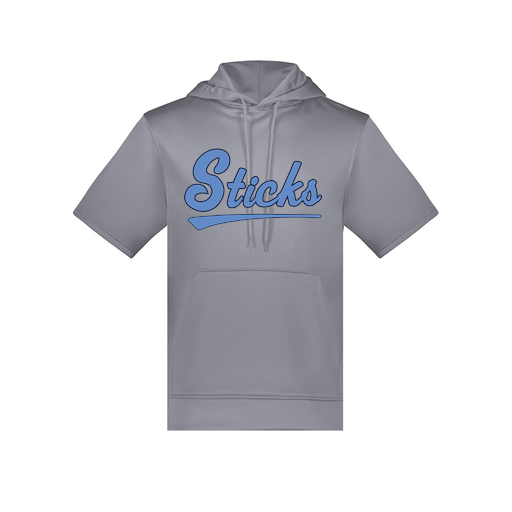 [6871.059.S-LOGO2] Men's Dri Fit Short Sleeve Hoodie (Adult S, Gray, Logo 2)