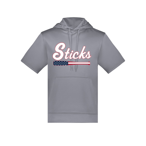 [6871.059.S-LOGO3] Men's Dri Fit Short Sleeve Hoodie (Adult S, Gray, Logo 3)