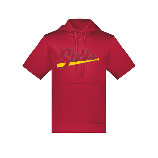 [6871.083.S-LOGO1] Men's Dri Fit Short Sleeve Hoodie (Adult S, Red, Logo 1)