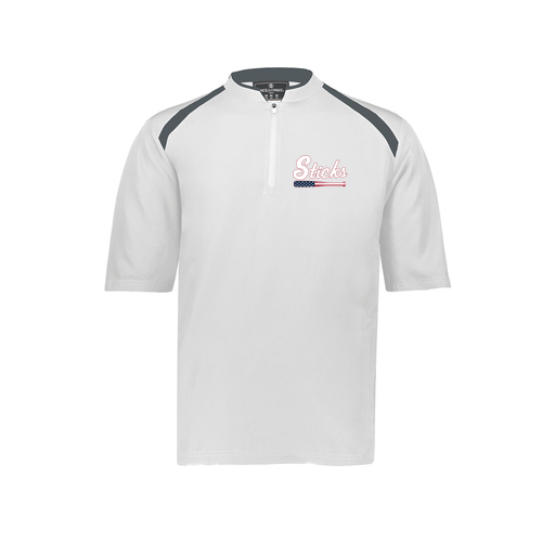 [229581-AS-WHT-LOGO3] Men's Dugout Short Sleeve Pullover (Adult S, White, Logo 3)