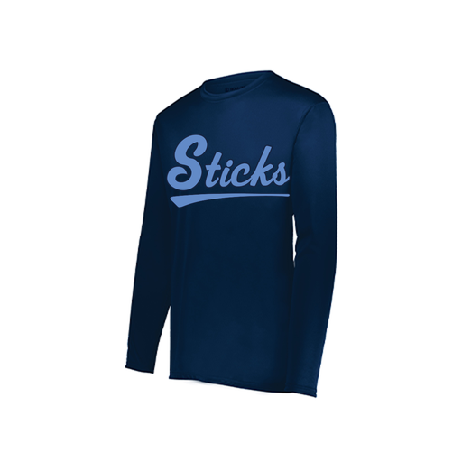 [222822.065.XS-LOGO2] Men's LS Smooth Sport Shirt (Adult XS, Navy, Logo 2)