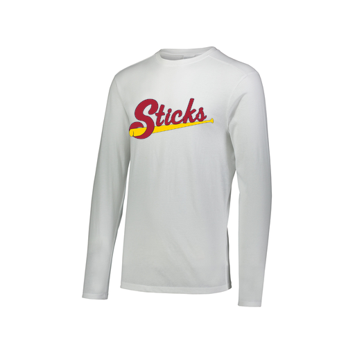 [FTLCUBWH-AXS-LOGO1] Decker Men's Tri-Blend T-Shirt - Long Sleeve (Adult XS, White, Logo 1)