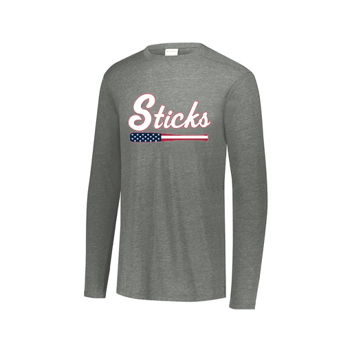 [FTLCUBGY-AXS-LOGO3] Decker Men's Tri-Blend T-Shirt - Long Sleeve (Adult XS, Gray, Logo 3)