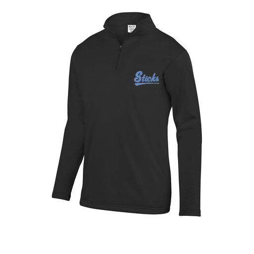 [FOLQFFBK-AS-LOGO2] Decker Men's FlexFleece 1/4 Zip (Adult S, Black, Logo 2)