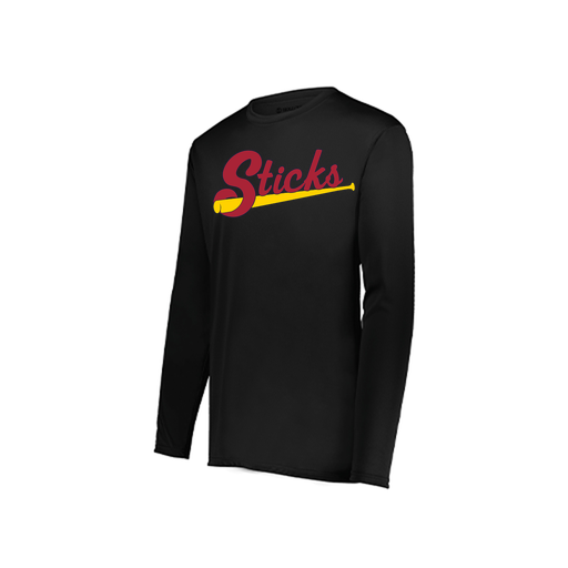 [222823.080.S-LOGO1] Youth LS Smooth Sport Shirt (Youth S, Black, Logo 1)