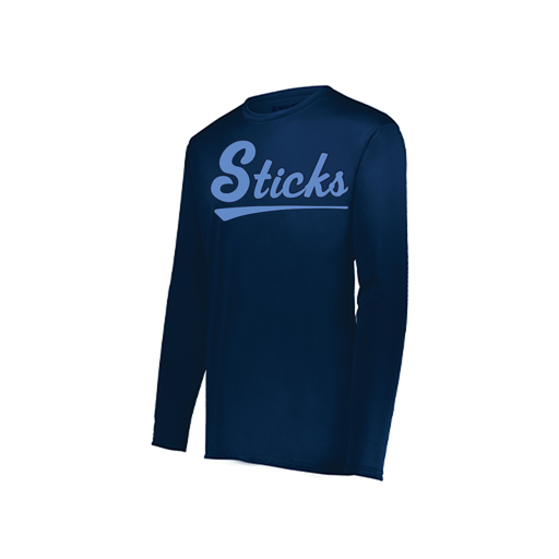 [222823.065.S-LOGO2] Youth LS Smooth Sport Shirt (Youth S, Navy, Logo 2)