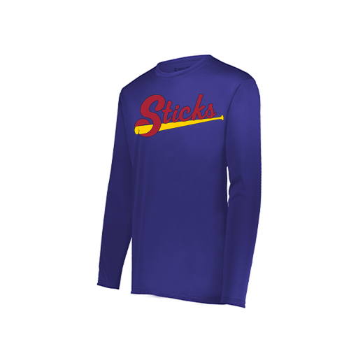 [222823.747.S-LOGO1] Youth LS Smooth Sport Shirt (Youth S, Purple, Logo 1)