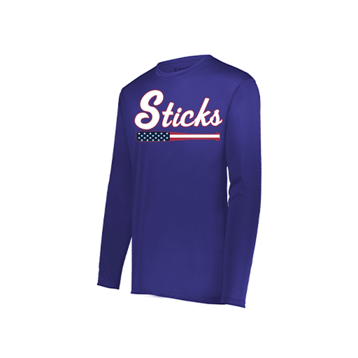 [222823.747.S-LOGO3] Youth LS Smooth Sport Shirt (Youth S, Purple, Logo 3)