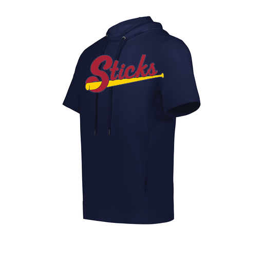 [222605.065.S-LOGO1] YOUTH VENTURA SOFT KNIT SHORT SLEEVE HOODIE (Youth S, Navy, Logo 1)