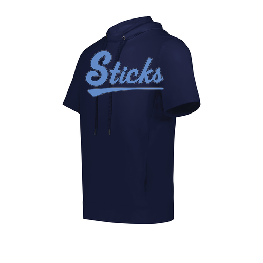 [222605.065.S-LOGO2] YOUTH VENTURA SOFT KNIT SHORT SLEEVE HOODIE (Youth S, Navy, Logo 2)