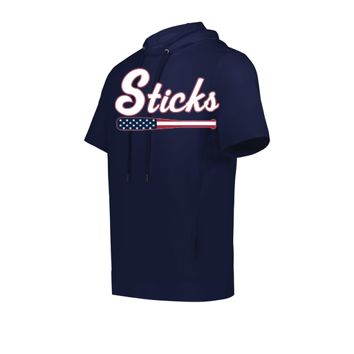 [222605.065.S-LOGO3] YOUTH VENTURA SOFT KNIT SHORT SLEEVE HOODIE (Youth S, Navy, Logo 3)