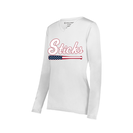 [222824.005.S-LOGO3] Ladies LS Smooth Sport Shirt (Female Adult S, White, Logo 3)