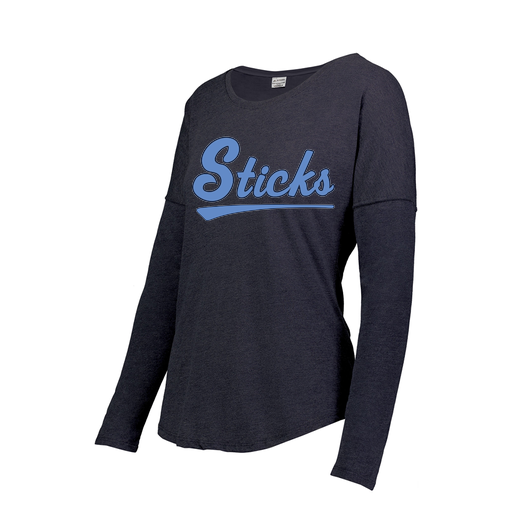 [FTLCUBNV-FAS-LOGO2] Decker Women's Tri-Blend T-Shirt - Long Sleeve (Female Adult S, Navy, Logo 2)