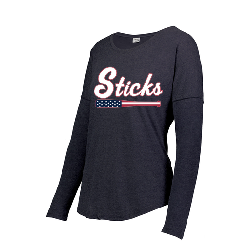 [FTLCUBNV-FAS-LOGO3] Decker Women's Tri-Blend T-Shirt - Long Sleeve (Female Adult S, Navy, Logo 3)