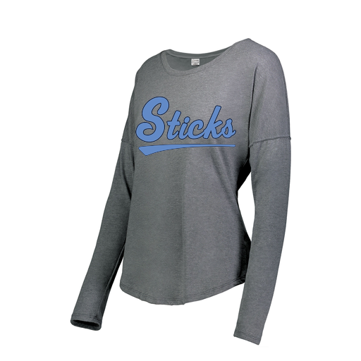 [FTLCUBGY-FAS-LOGO2] Decker Women's Tri-Blend T-Shirt - Long Sleeve (Female Adult S, Gray, Logo 2)